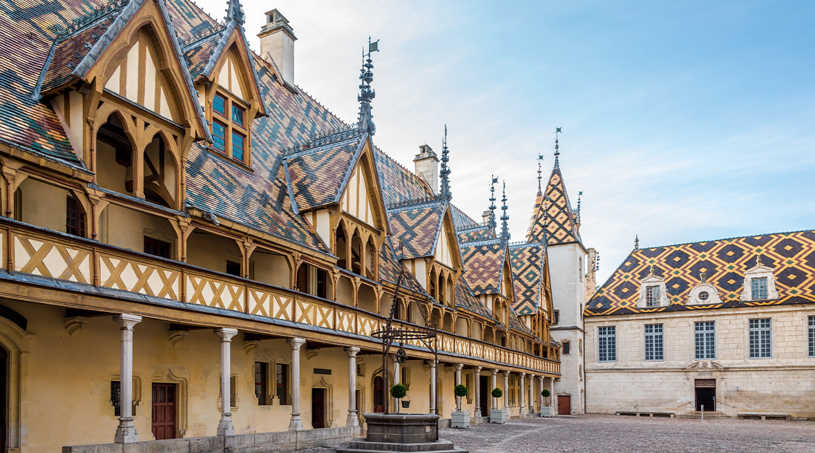 French architecture buildings with courtyard